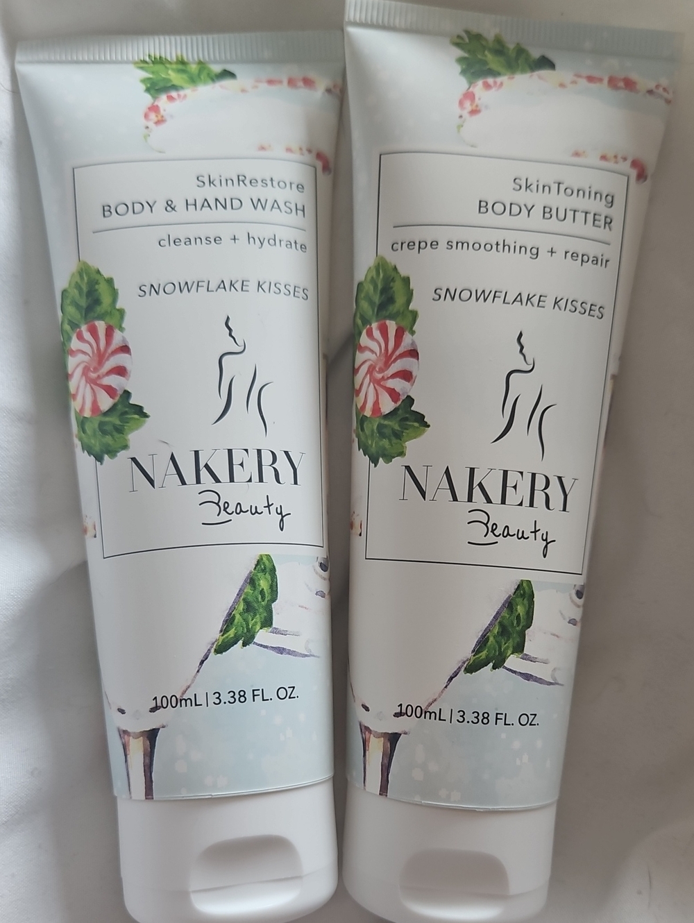 NWOT - NAKERY SetSnowflake Kisses Body & Hand Wash And Body Butter